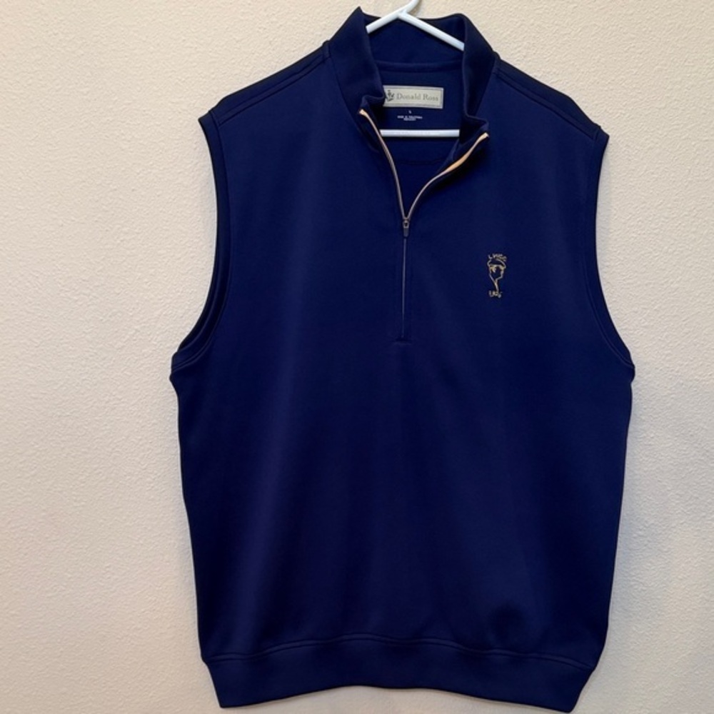 Donald Ross Blue Sleeveless Quarter Zip Pullover Vest Size Large